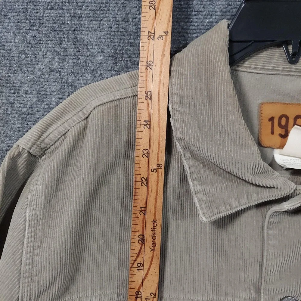 Gap Jacket Mens Large Beige Corduroy Button Front 1969 Trucker Bomber Casual